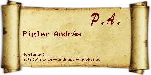 Pigler András névjegykártya